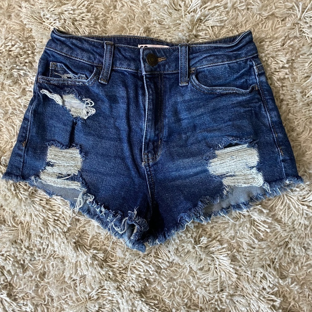SO Denim Jean Distressed Women’s Size 5/27 Super High Rise Cutoff Shorts